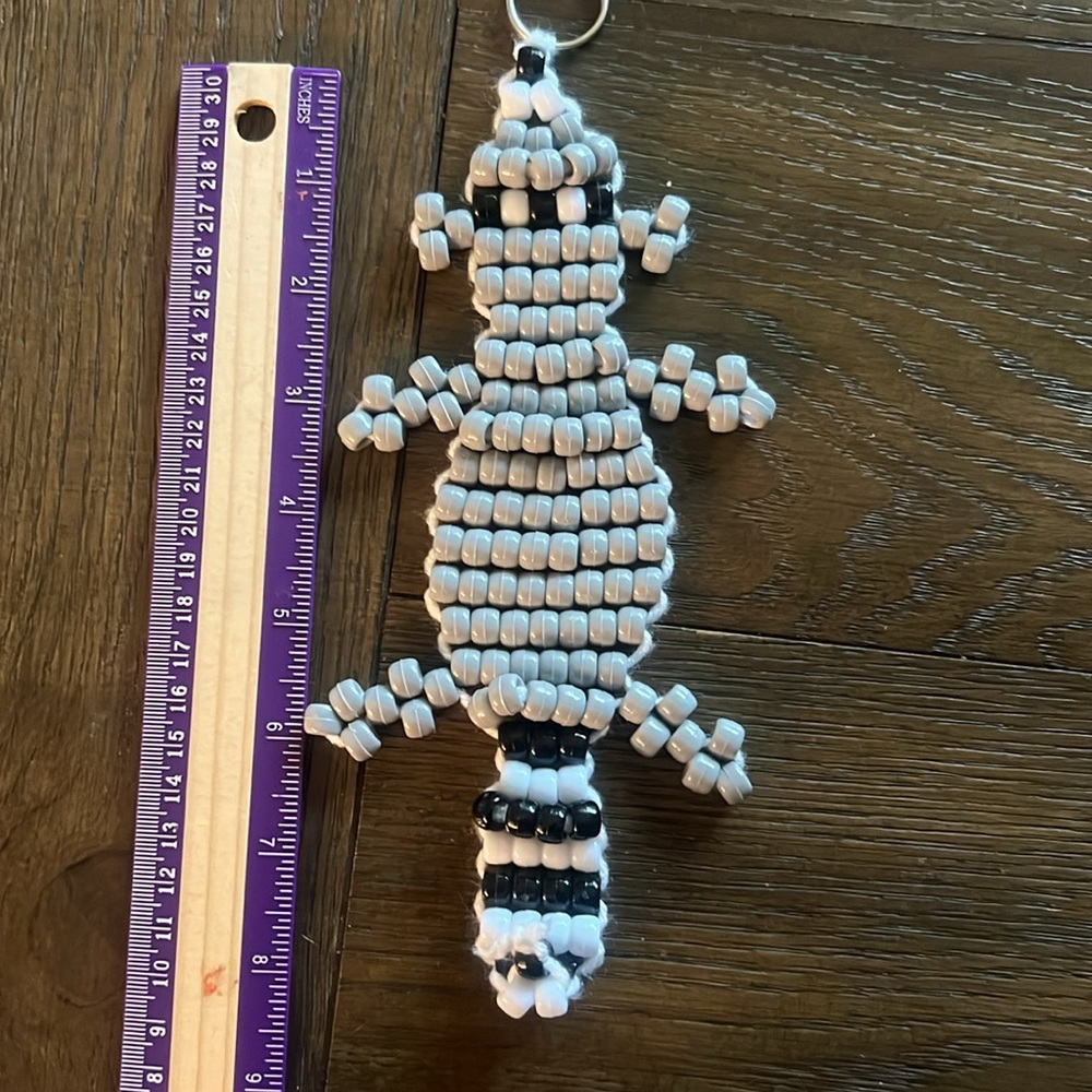 Beaded Racoon Keychain - Picture 2 of 5